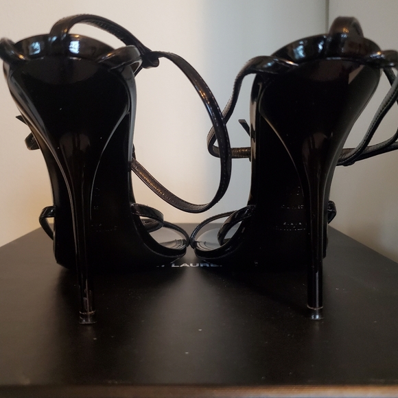 SAINT LAURENT CASSANDRA 100 PATENT SANDAL size 38.5 - Picture 4 of 15